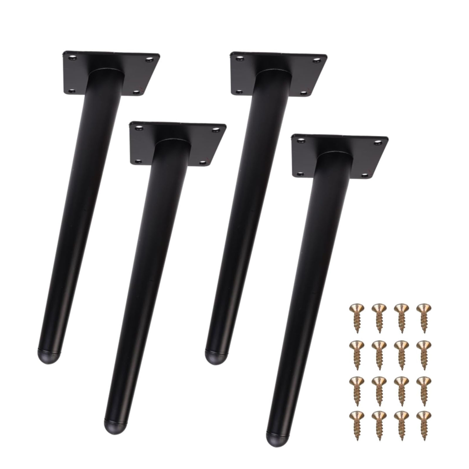 Schwarze, Konische Metall-möbelfüße, 4er-set – Verstellbar, Gerade Und Abgewinkelt, Für Sofa, Tisch, Buffet, Tv
