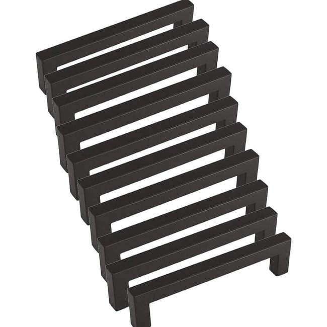 Küchenschrankgriffe 128 Mm, Mattschwarz Lackiertes Aluminium, 10er-set Für Schränke Und Kleiderschränke