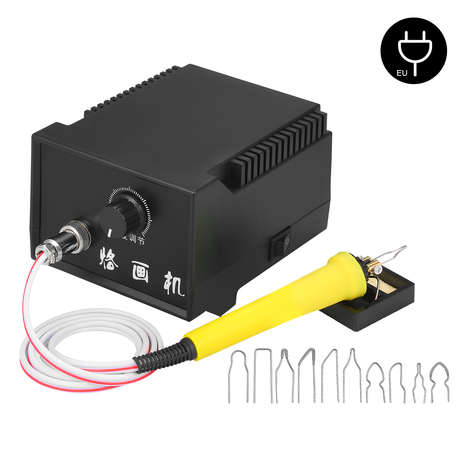 60-w-220-v-pyrographie-set, 16-teilig, Temperatur Einstellbar Von 0 °c Bis 800 °c, Elektrischer Lötkolben Mit 1 Lötspitze, 10 Lötspitzen Und Lötspitzenhalter. 110–240 V