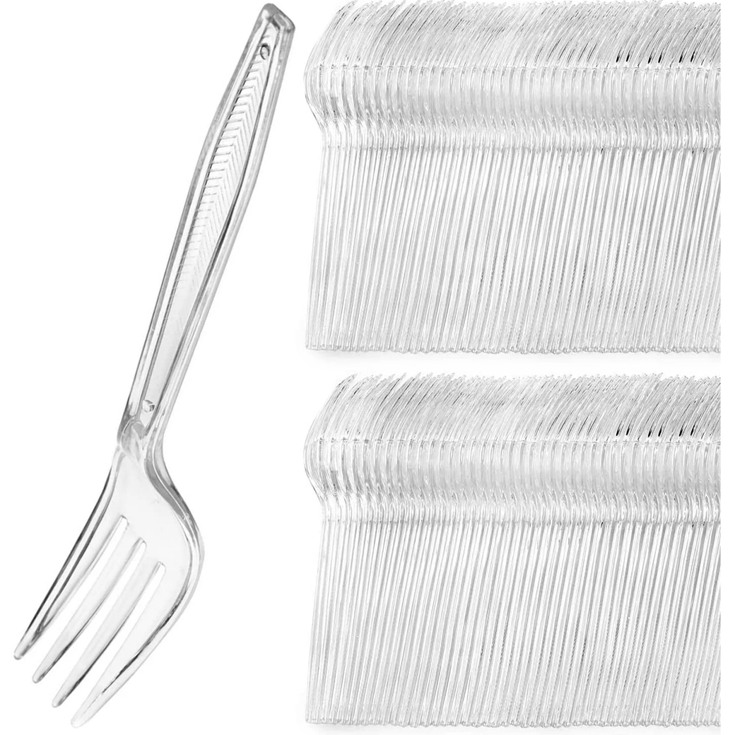 Robuste, Transparente Kunststoffgabeln, 100er-packung, 15 Cm – Einwegbesteck Für Grillfeste Und Hochzeiten
