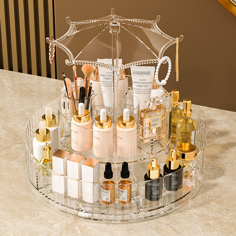 Drehbarer Kosmetik-organizer, Großes Fassungsvermögen, Für Parfums, 360° Drehbarer Kosmetikständer Fürs Badezimmer – Transparent