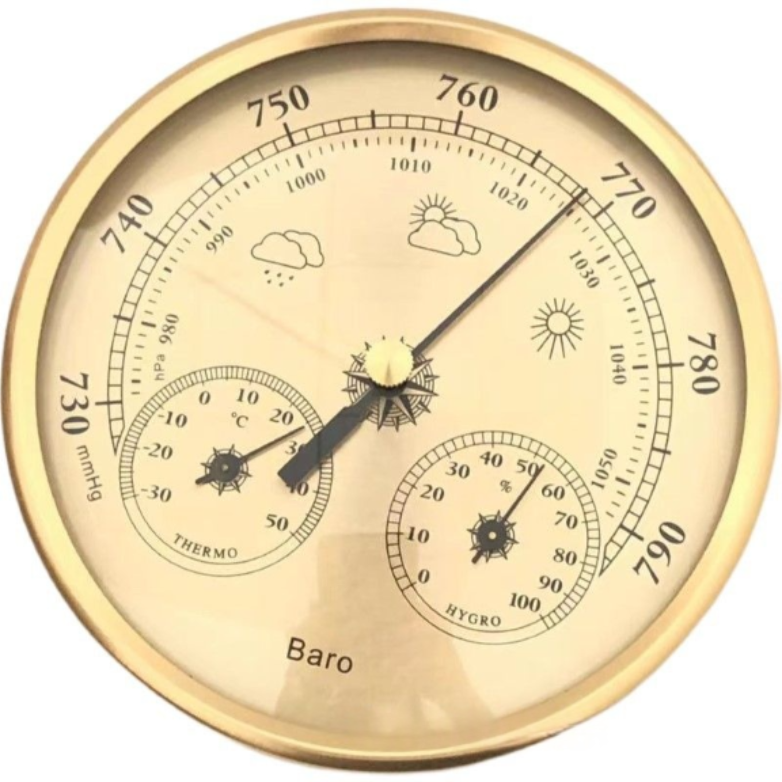 3-in-1-wetterstation Mit Thermometer, Hygrometer Und Barometer Für Den Innenbereich, Präzise Anzeige Von Temperatur, Luftfeuchtigkeit Und Luftdruck