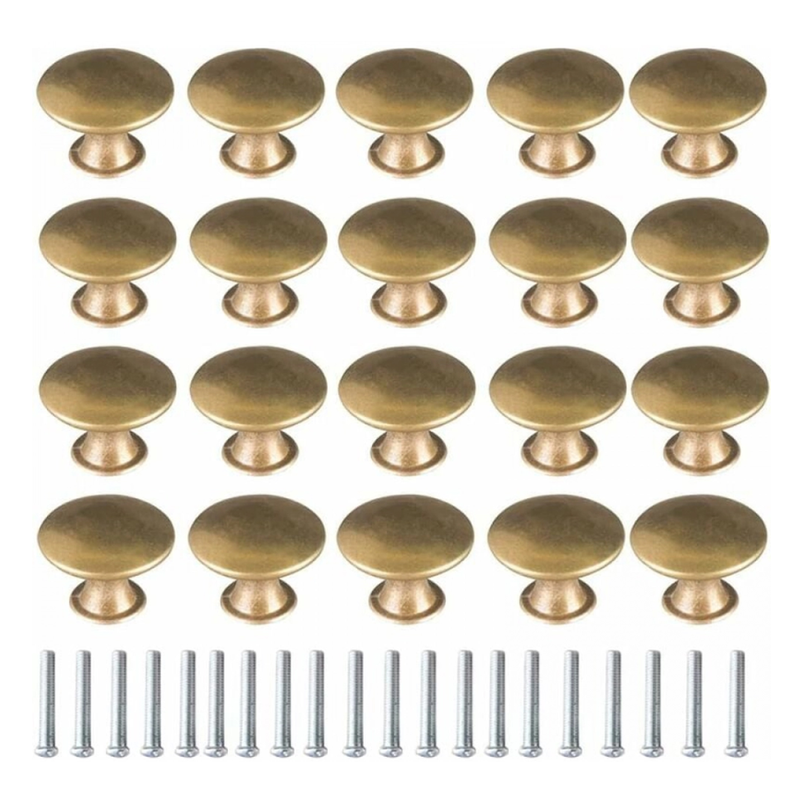 Runde, Flache Möbelgriffe Aus Metall, Goldfarben, Rostbeständig, 20er-pack, Für Schränke, Schubladen, Küchen, Badezimmer
