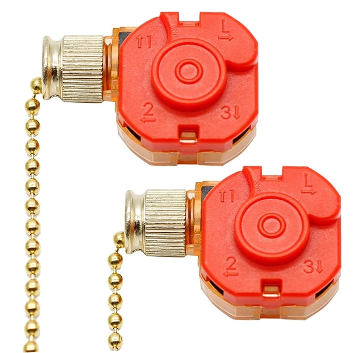 3-stufiger Zugkettenschalter Für Deckenventilatoren, 8 Cm Langes, Goldfarbenes Kabel, 2er-pack, Für Lampen