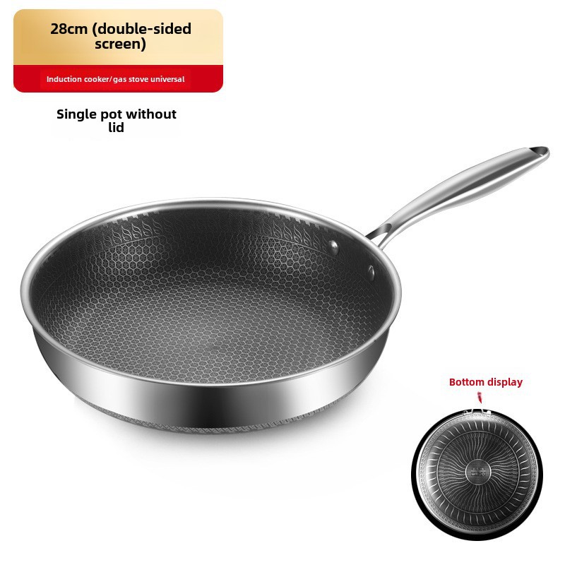 Antihaft-bratpfanne Aus Edelstahl 316, 50 X 30 Cm, Für Steaks, Rauchfrei, Für Elektro-, Induktions- Und Gasherde