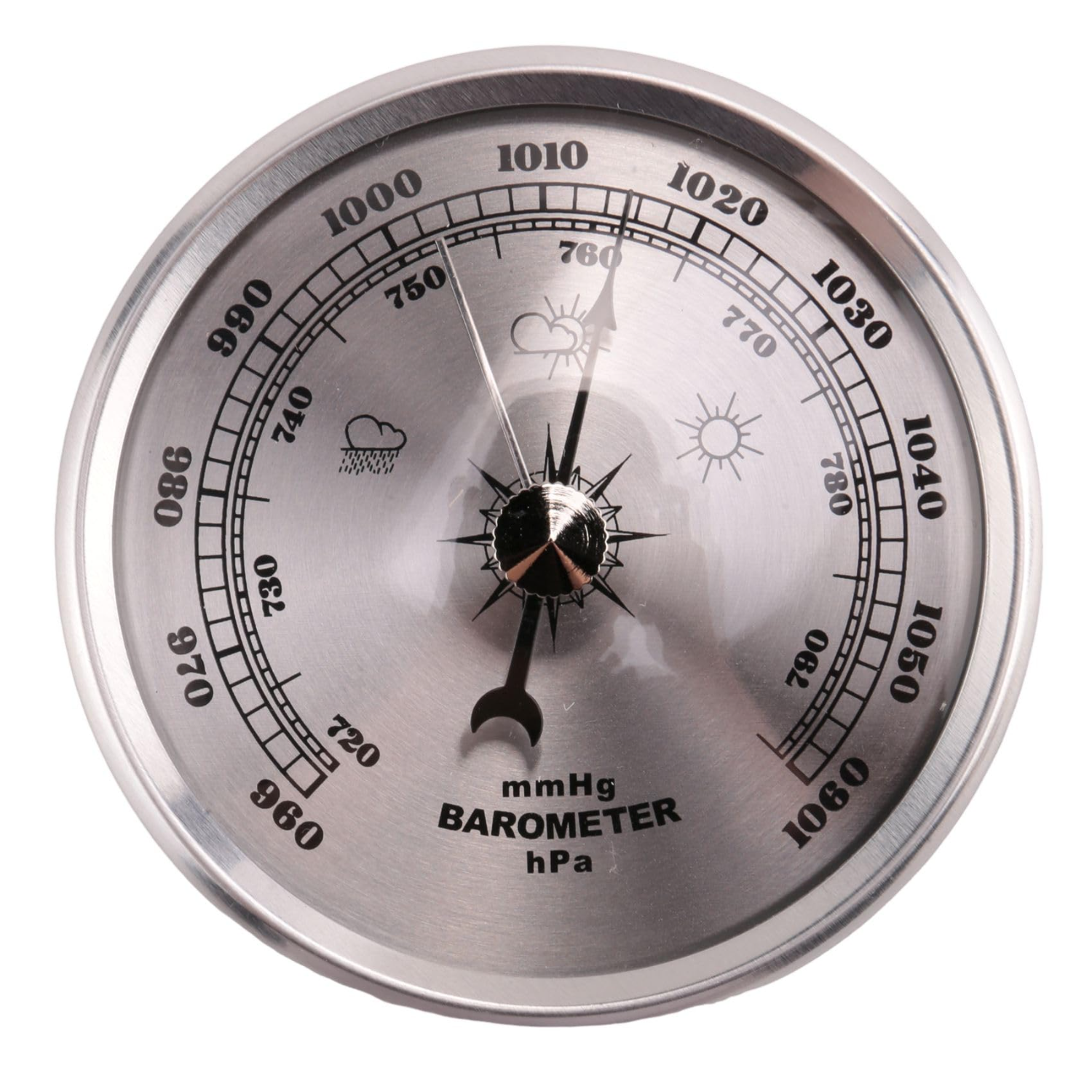 Mechanisches Barometer Mit Metallzeiger Zur Wandmontage Im Innenbereich, 7,5 Cm Zifferblatt, Hygrothermometer Für Zuhause Und Büro