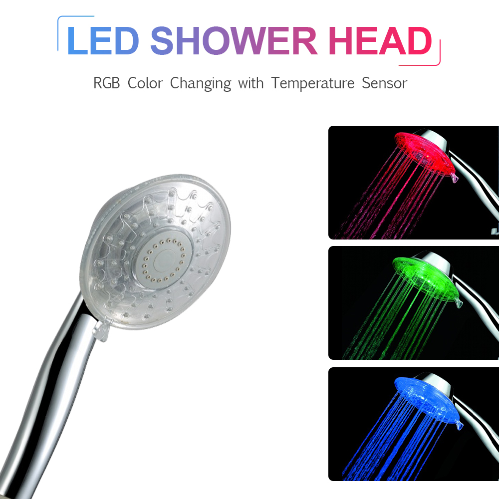 25 Cm Rgb-led-duschkopf Mit Temperatursensor Für Das Badezimmer