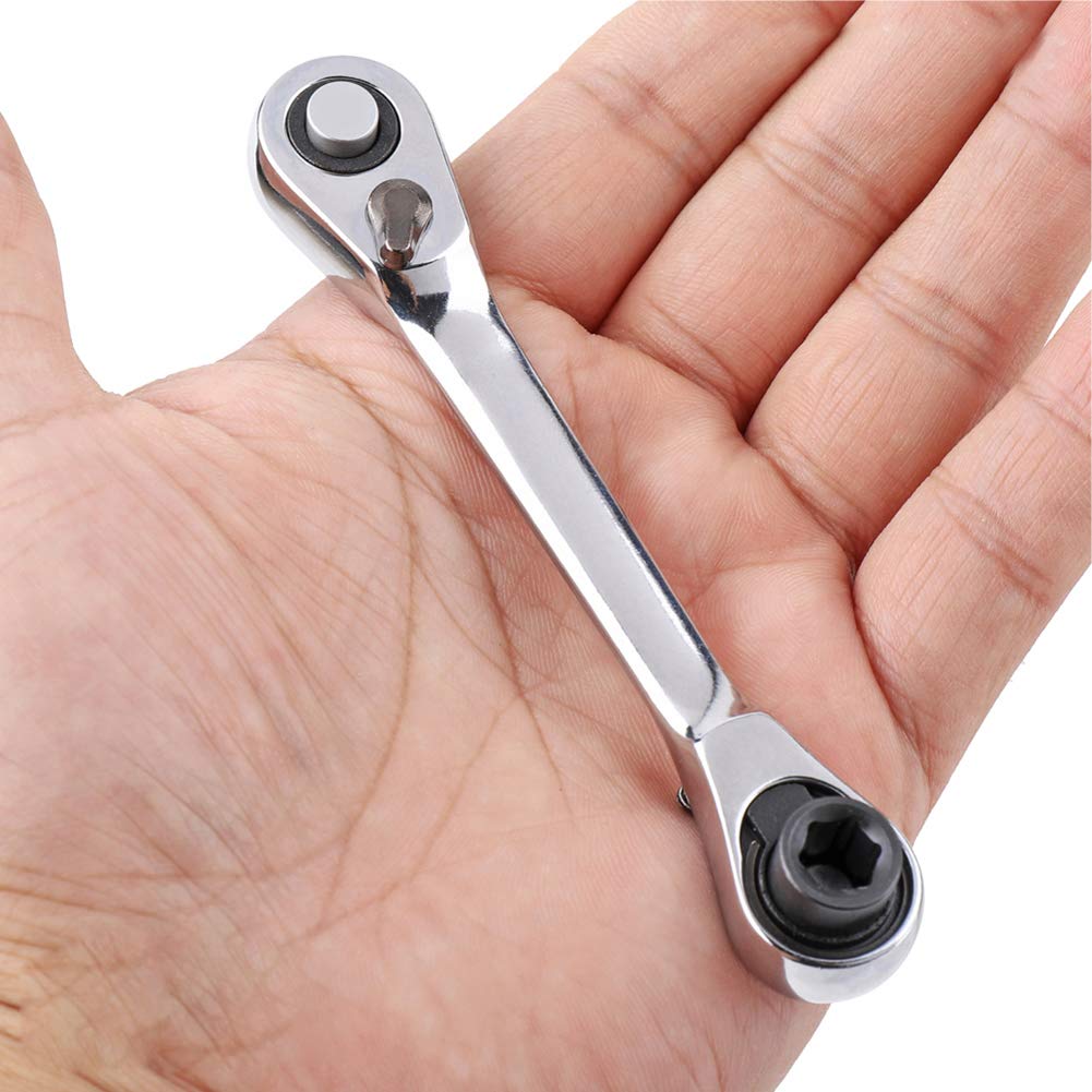 Mini-1/4"-doppelkopf-steckschlüssel Mit Schraubendrehergriff