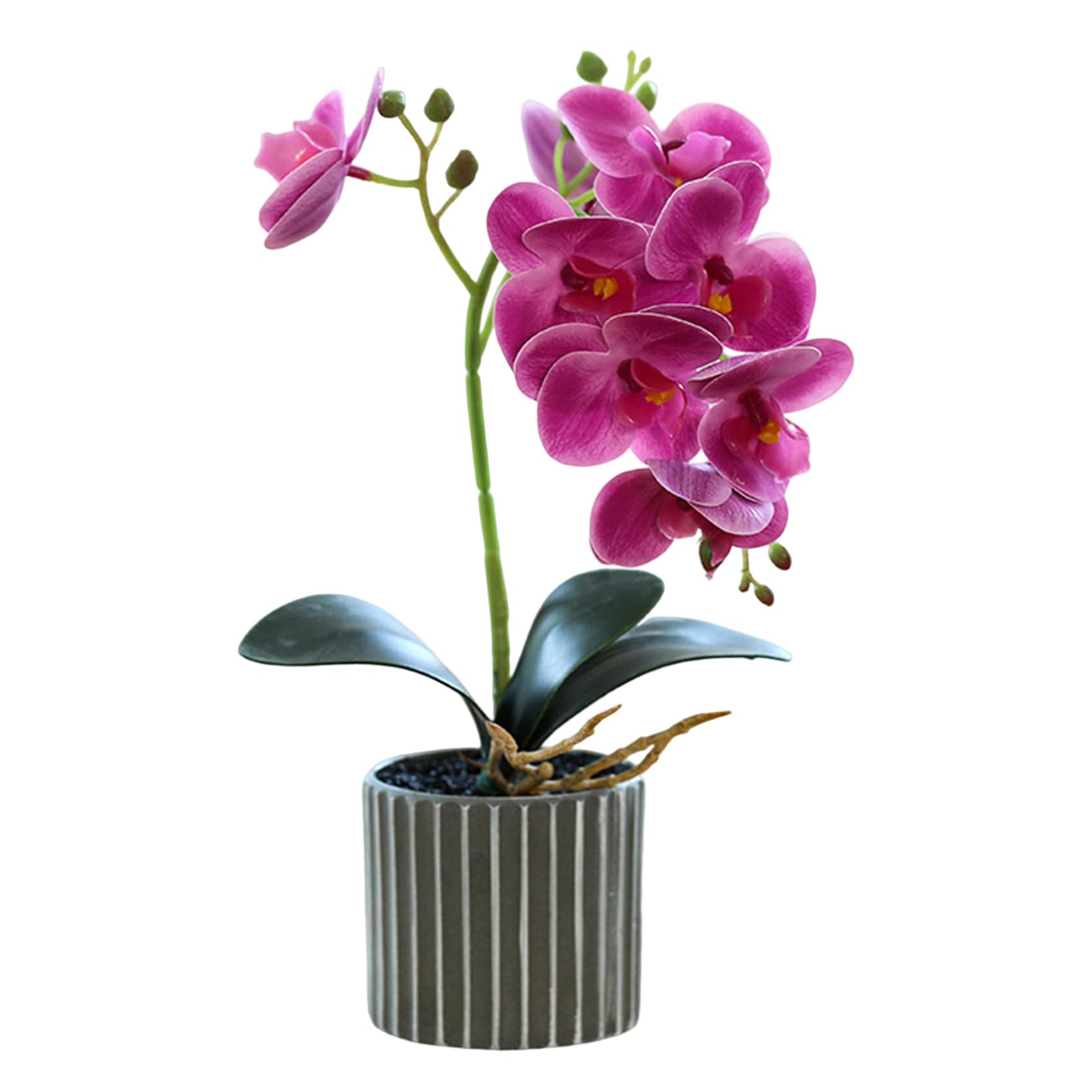 Lila Orchidee In Einem Topf Mit 32 Cm Durchmesser, Fühlt Sich Sehr Realistisch An, Ideal Zur Dekoration Eines Couchtisches Oder Ihres Zuhauses.