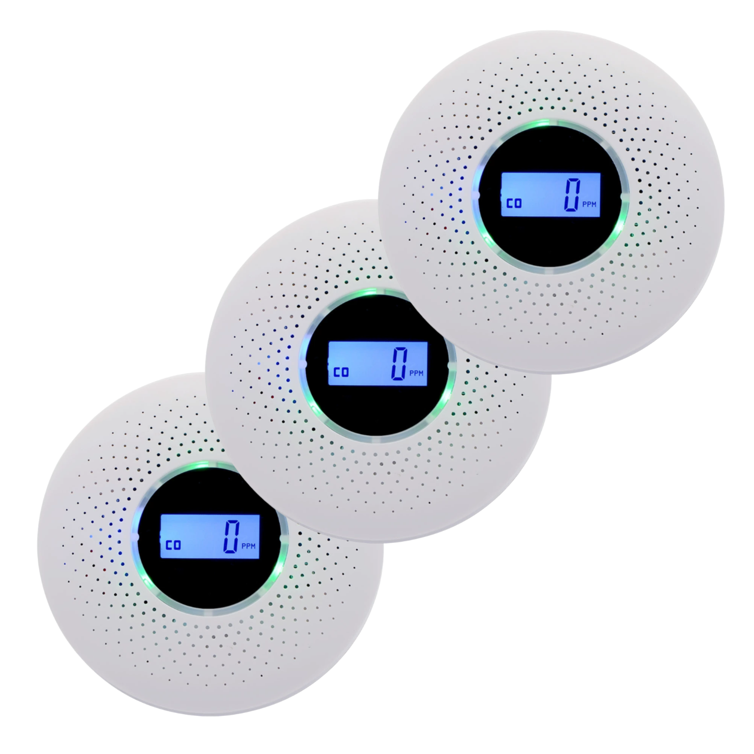 Kohlenmonoxid- Und Rauchmelder, Kombinationstyp, Mit Lcd-ppm-anzeige, Batteriebetrieben, Drahtlose Installation, 3er-pack