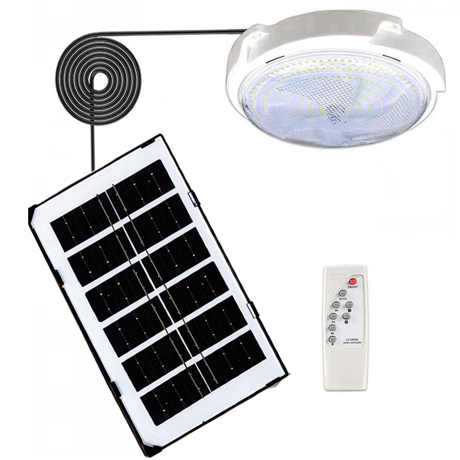 Solarbetriebene Led-deckenleuchte Für Den Außenbereich, 60 Leds, 2000 Mah, Kabellos, Schutzart Ip66, Mit Fernbedienung, 12 Stunden Akkulaufzeit, Für Garten Und Terrasse