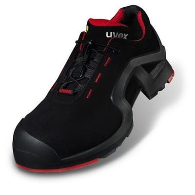 Sicherheitshalbschuh x-tended support 8516/1, S3 SRC ESD, schwarz/rot, W10, 47