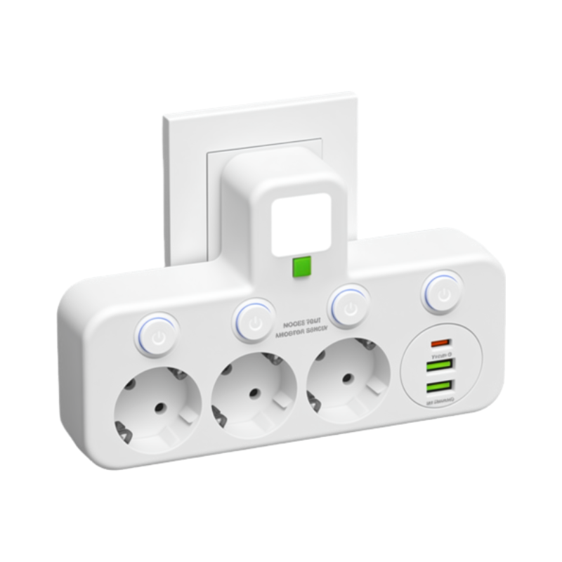 Wandsteckdose Mit Schalter Und 2,0-a-usb-typ-c-anschluss – Kompakte Steckdosenleiste Für Reisen In Europa Mit Nachtlicht Und Schutzfunktion