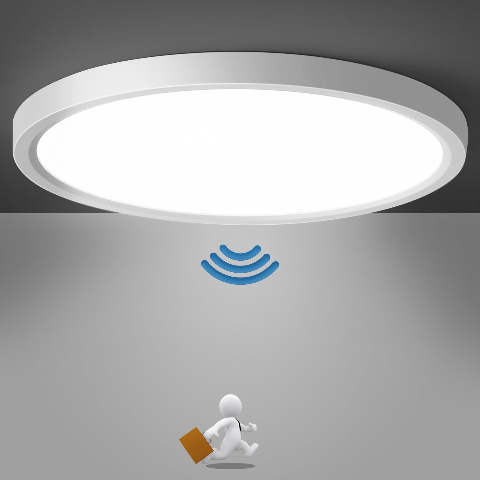 18-w-led-deckenleuchte Mit Radarsensor, 23 Cm, Ohne Schalter, Für Balkon, Flur, Treppenhaus