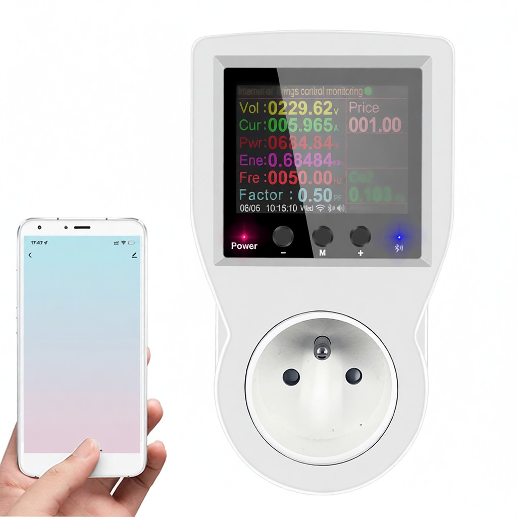 Steckdose Mit 2,4-zoll-lcd-leistungsanzeige, Verbrauchsmessung, Fernbedienung, Kompatibel