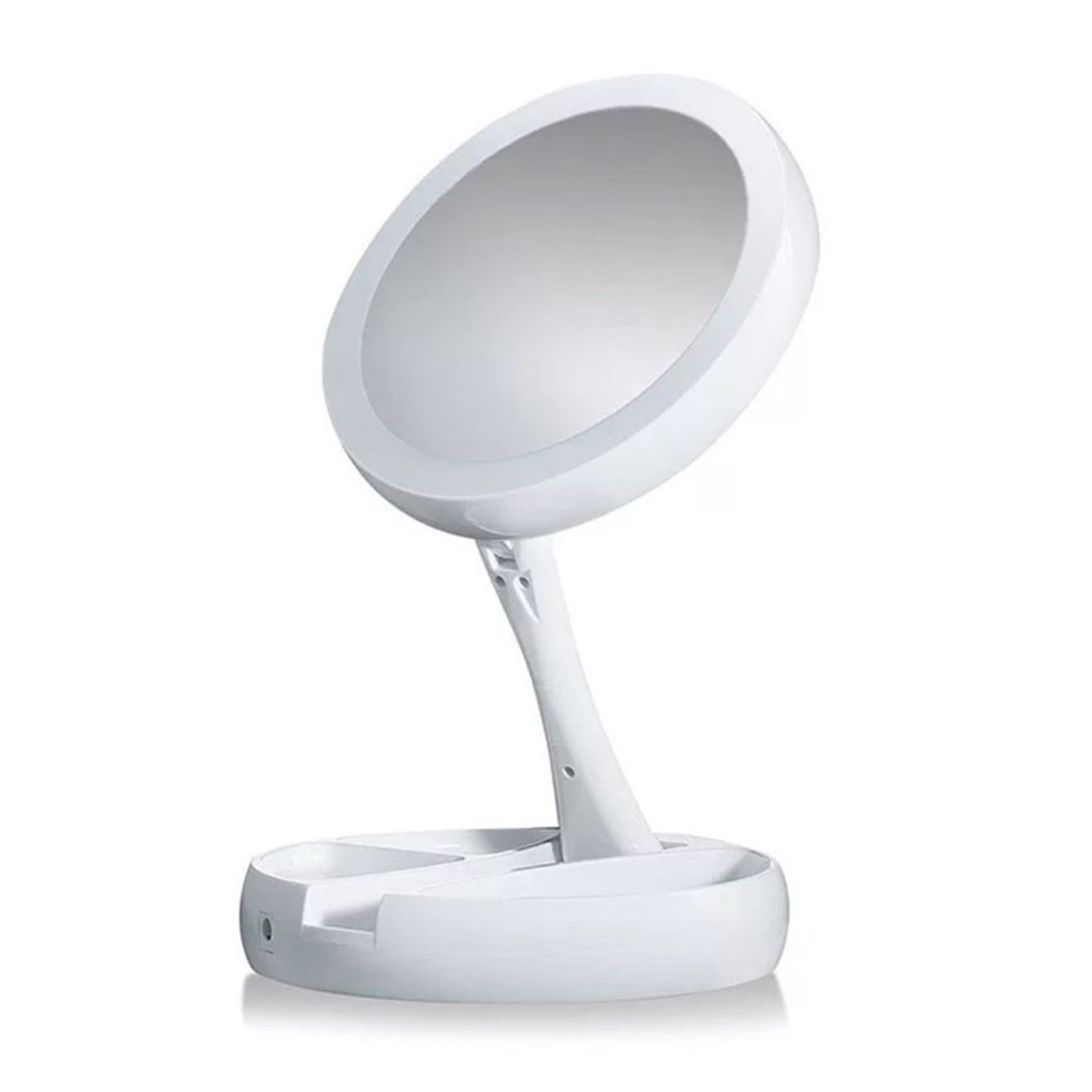 10-fach Vergrößernder Kosmetikspiegel, Doppelseitig, Led, Usb-aufladbar, 360° Drehbarer Sockel Für Präzises Schminken