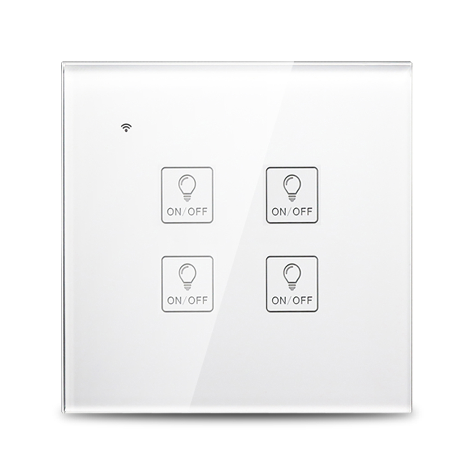 Wlan-wandschalter Mit 4 Tasten, Touch-bedienung Aus Gehärtetem Glas, Google Home-sprachsteuerung, Programmierbarer Timer Für Zuhause