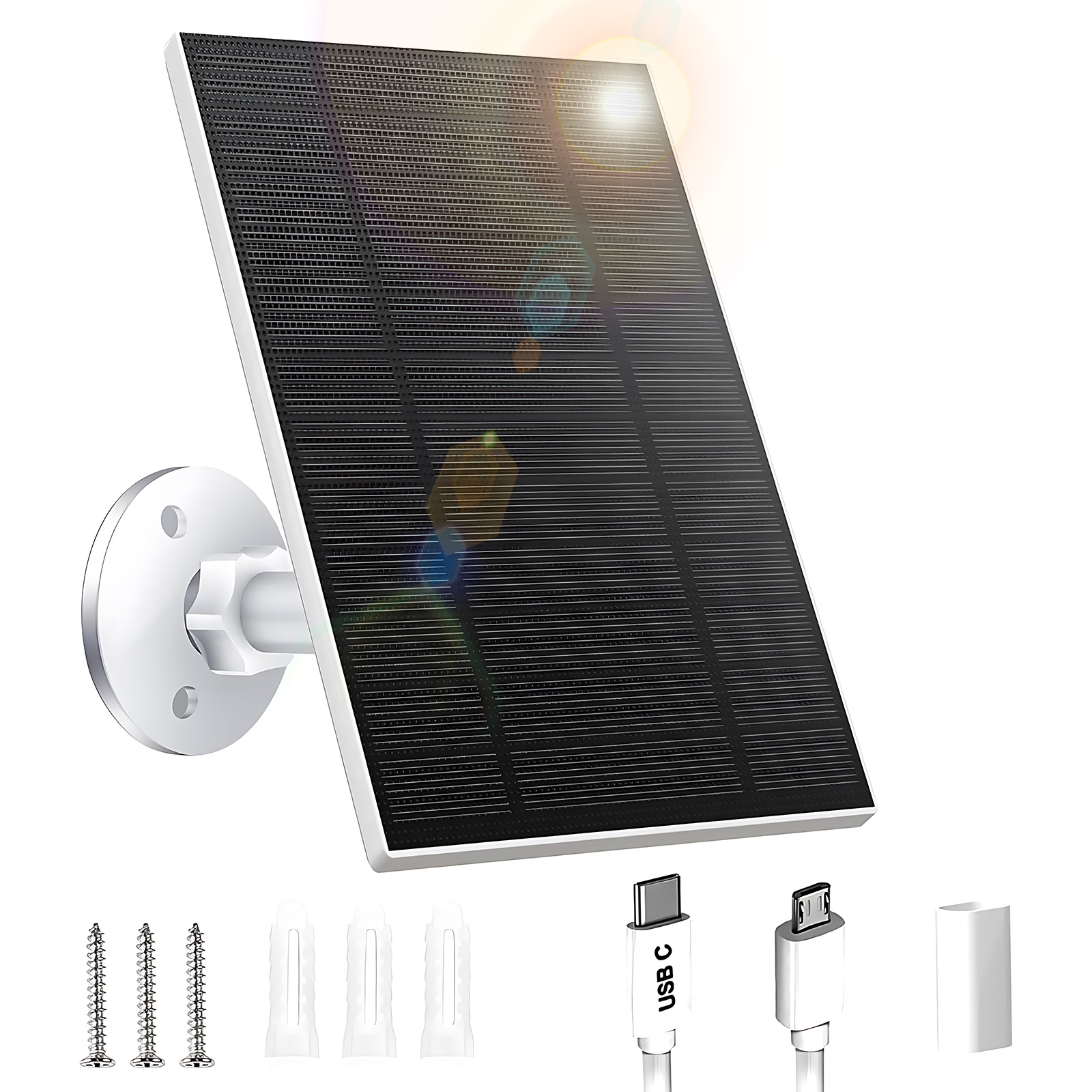 6v 4000mah Solarpanel Für Kameras, Ip65-außenladegerät, 360° Drehbare Halterung Für Ip-kameras