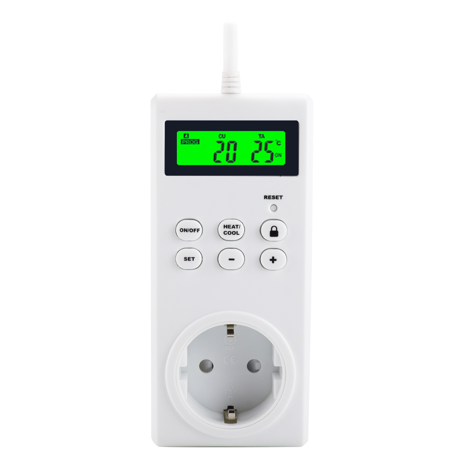 Programmierbarer Steckdosenthermostat Mit Hintergrundbeleuchtetem Lcd-bildschirm, Präziser Regelung Von 0-60°c, Heiz- Und Kühlmodus