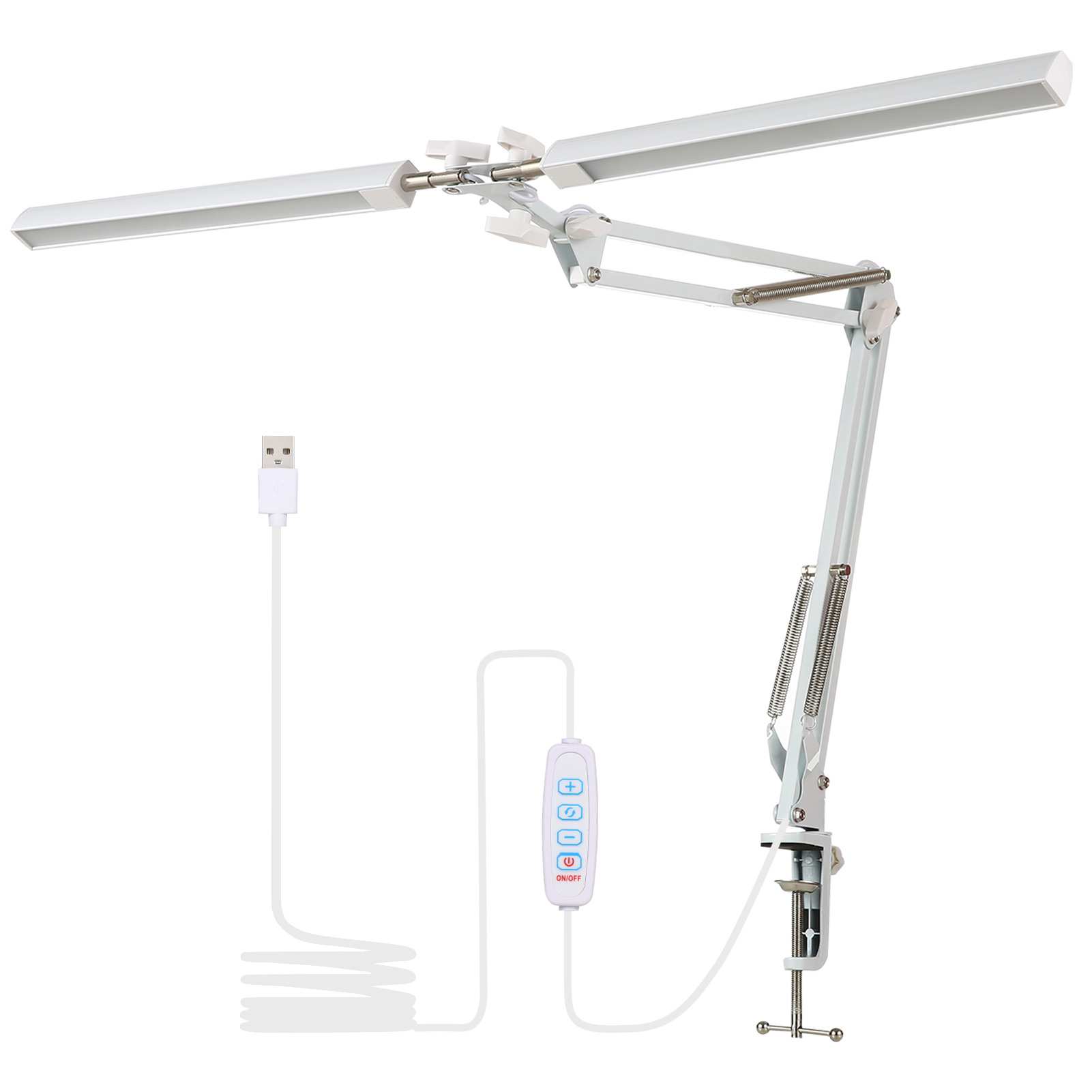 Gelenkarm-schreibtischleuchte Mit D-klemme, C5v 2a, 24w, 120 Leds, 3 Farbtemperaturen, Klappbarer Ständer Für Zuhause Und Büro