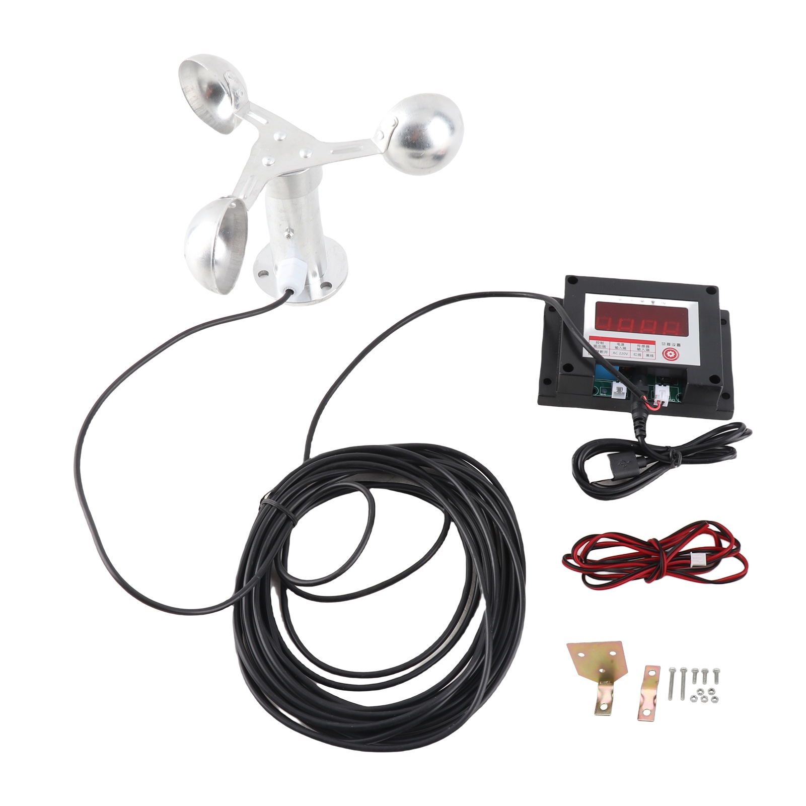 Turmdrehkran-anemometer, Alarm, Wetterstation, Windgeschwindigkeitsanzeiger, 3 Becher, 220 V