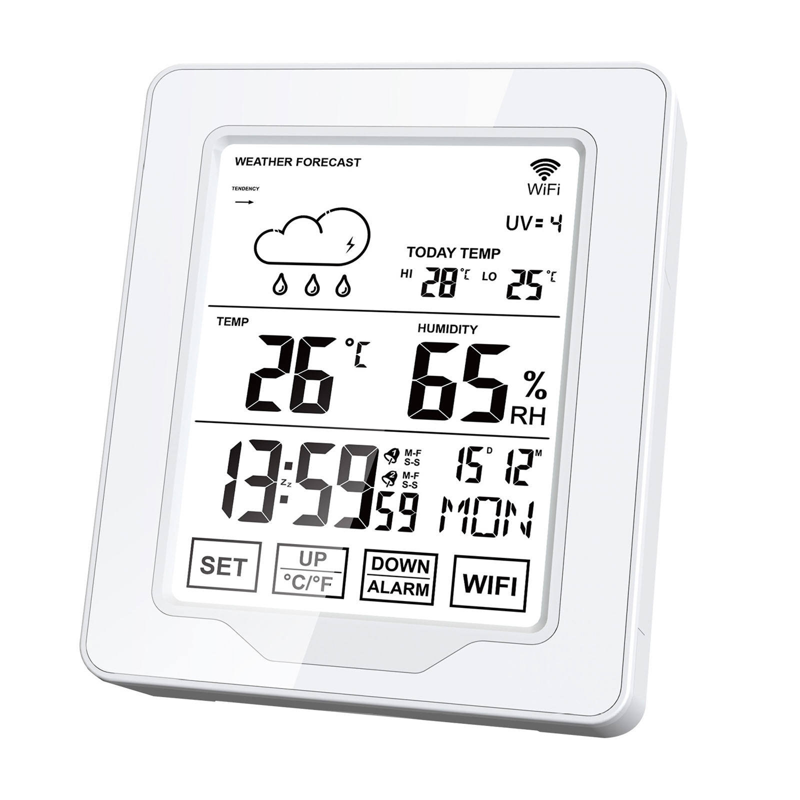 Tuya Wlan-wetterstation Mit Innenthermometer Und Hygrometer, Digitalem Temperatur- Und Feuchtigkeitsmonitor, Datenspeicher-app