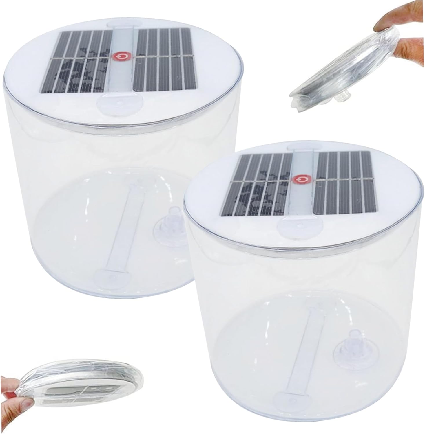 2-teiliges Wasserdichtes, Aufblasbares Solar-campinglaternen-set – Tragbare, Faltbare Lampe Mit Griff Für Zelt, Wandern Und Reisen