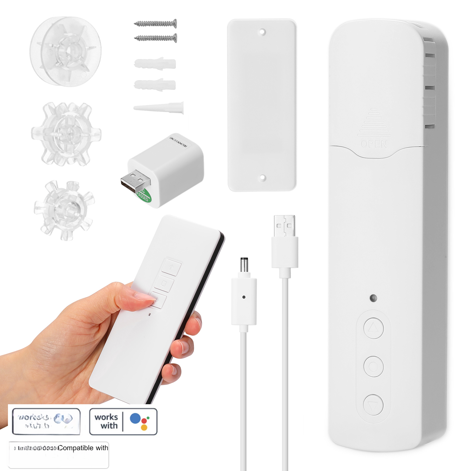 Motorisiertes Wlan-rollo, 2600-mah-akku, Google Home-sprachsteuerung, Tuya-app Für Zuhause