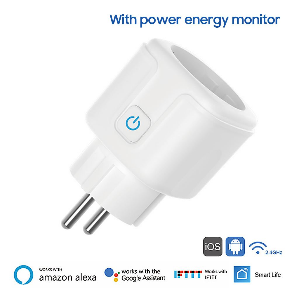 Intelligente 16-a-eu-wlan-steckdose, Kompatibel Mit Der Tuya Smart Life App, Sprachsteuerung, Stromüberwachung, 110–240 V