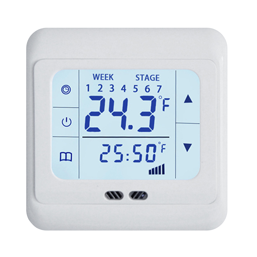 Elektrischer Heizungsthermostat Mit Touchscreen, 0–99 °c Genauigkeit, 1 °c Präzision, Für Fußbodenheizung, Kompatibel Mit 16 A 220 V, Einbauversion