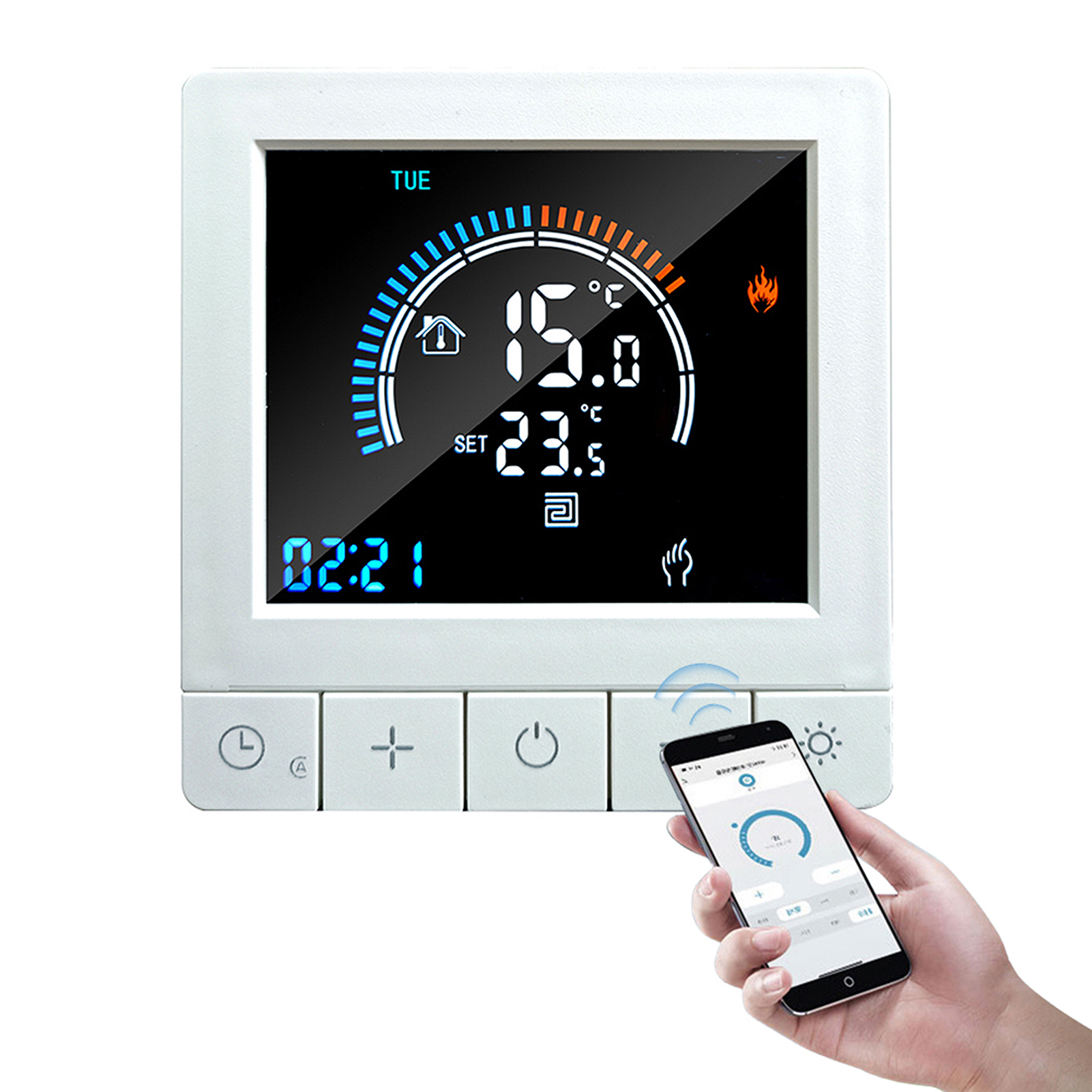Intelligenter Wlan-thermostat 16 A Mit Ntc-sensor ±1 °c Für Badezimmer-fußbodenheizung