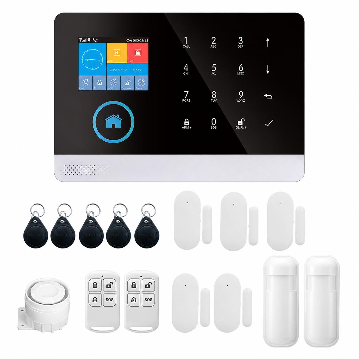 Kabellose Alarmanlage Mit 110-db-sirene Und Gsm-bewegungsmelder Für Google Home