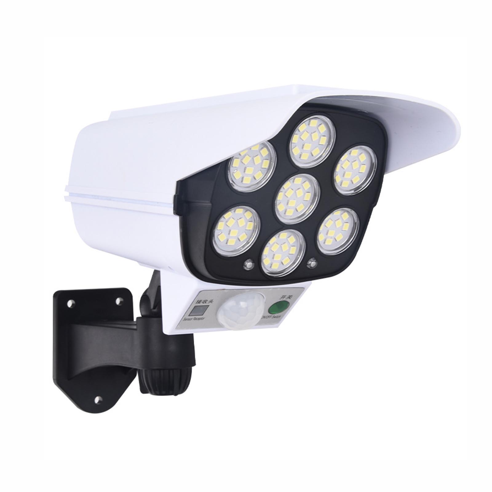 Solarleuchte Mit Attrappe Einer Kamera, 77 Leds, Bewegungsmelder, Schutzart Ip65 Und Fernbedienung Für Die Garage