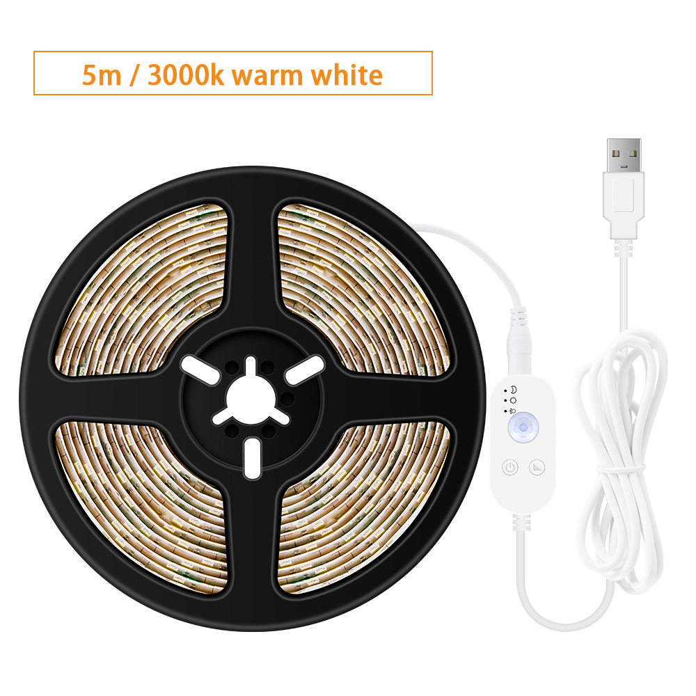 Usb-led-streifen, Dimmbar Mit Pir-bewegungsmelder (5 M), 300 Leds, Kompatibel Mit Fernseher, Computer, Schreibtisch, Dekorative Beleuchtung