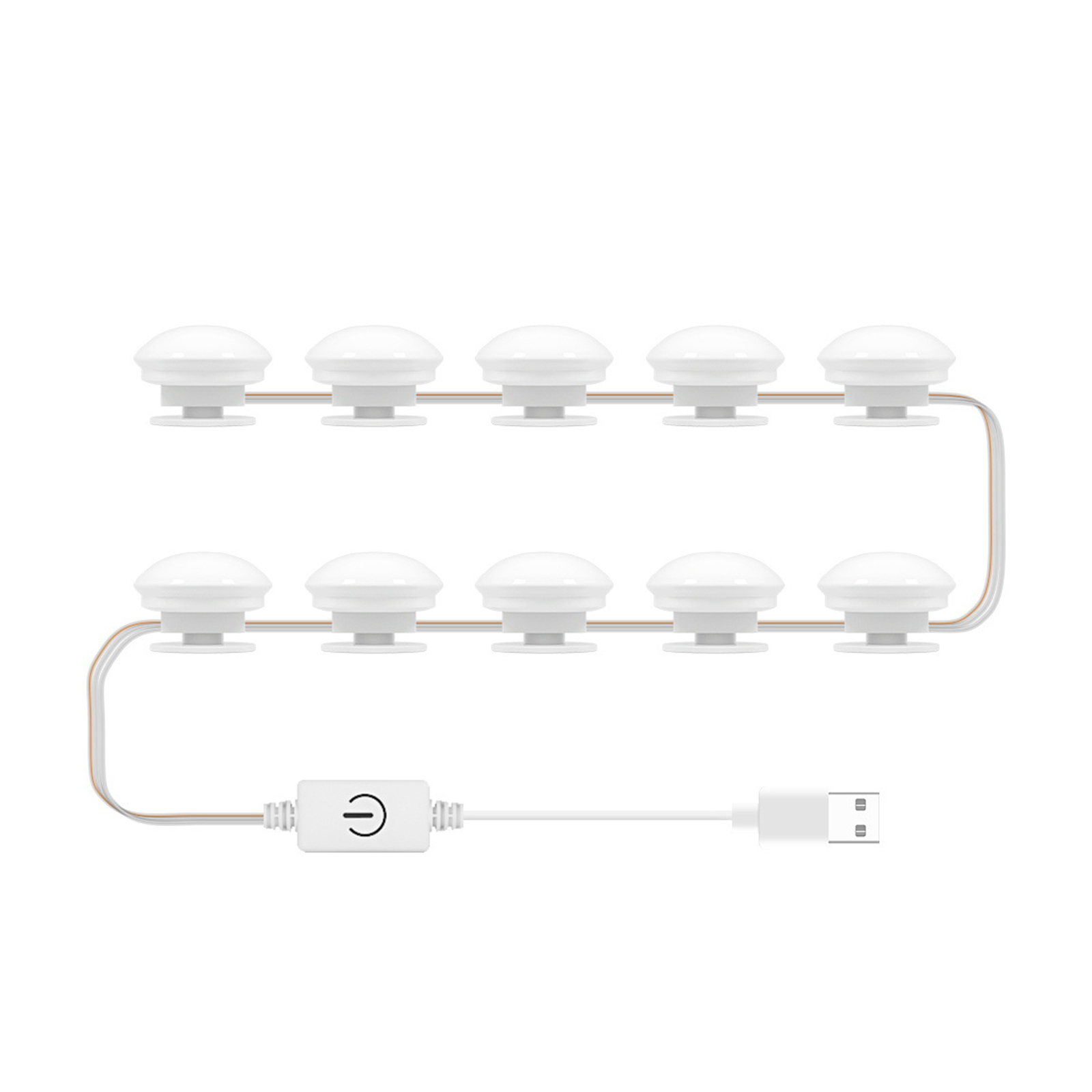 Wiederaufladbarer, Tragbarer Led-schminkspiegel Mit 6 Leuchtmitteln (3000k/6000k), Usb-anschluss Und Saugnapf Für Schminktisch Und Badezimmer