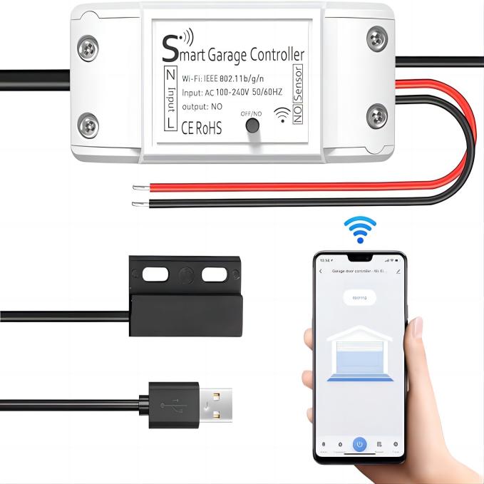 Intelligenter Wlan-garagentorschalter, Kompatibel Mit Google Home, Fernbedienung, Timer Und App-sharing-funktion