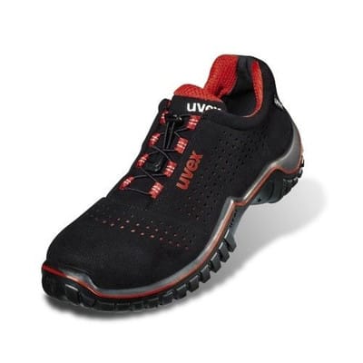 Sicherheitshalbschuh motion style 6998/8, S1 SRC ESD, schwarz/rot, W11, Größe 36