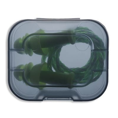 Gehörschutzstöpsel whisper+, lime, SNR 27dB mit Kordel in Stöpselbox 50 Paar