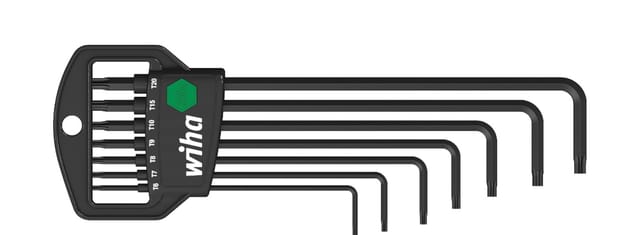 Stiftschlüssel-Set 366R HM7 für TORX®, 7-teilig im Kunststoffhalter T6 - T20