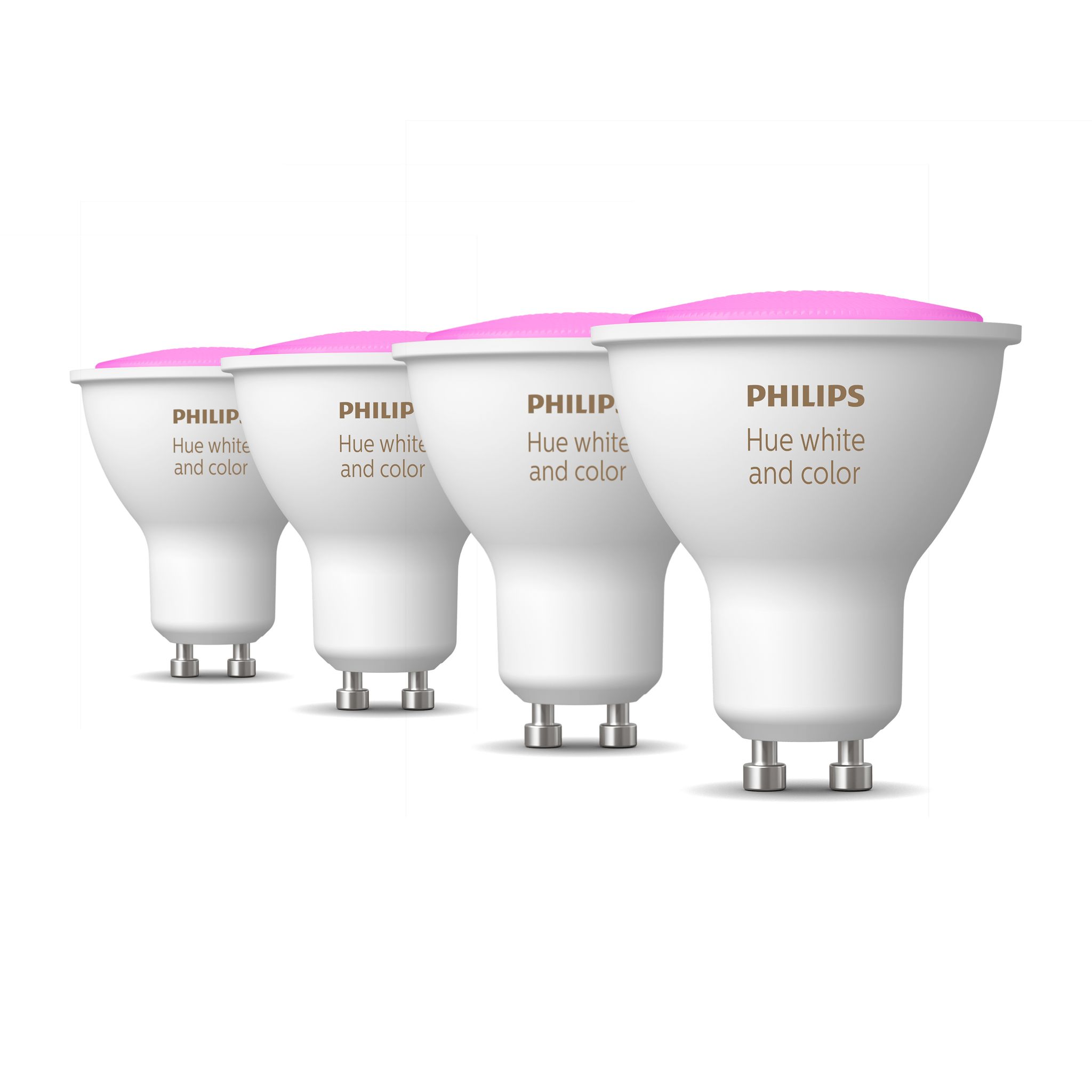 Philips Hue Erweiterungspaket Gu10 Mit 4 Led Spotlampen Weißes Und Farbiges Licht - White And Color Ambiance