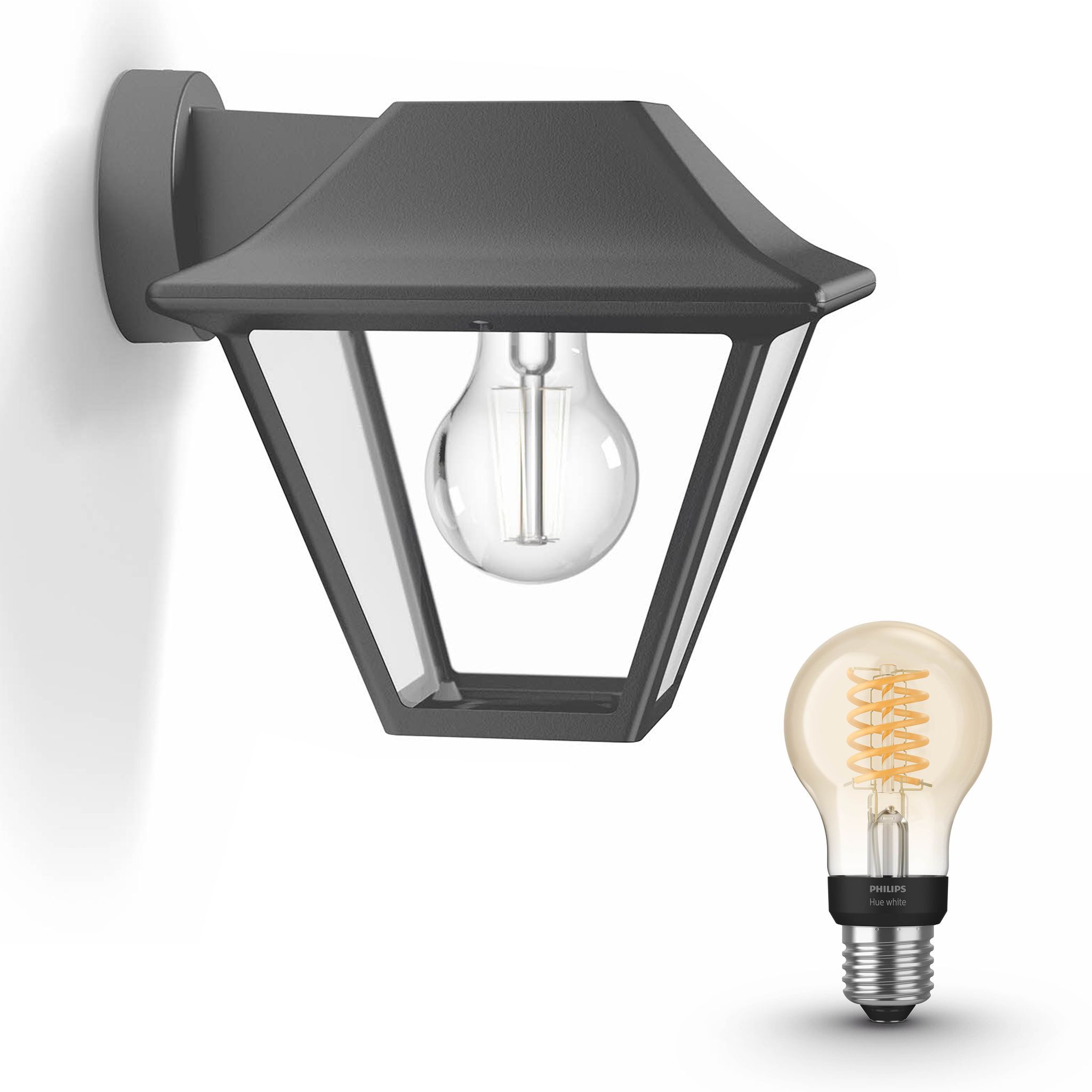 Philips Hue Alpenglow Wandleuchte Außen E27 (anthrazit) Warmweißes Licht - White Filament