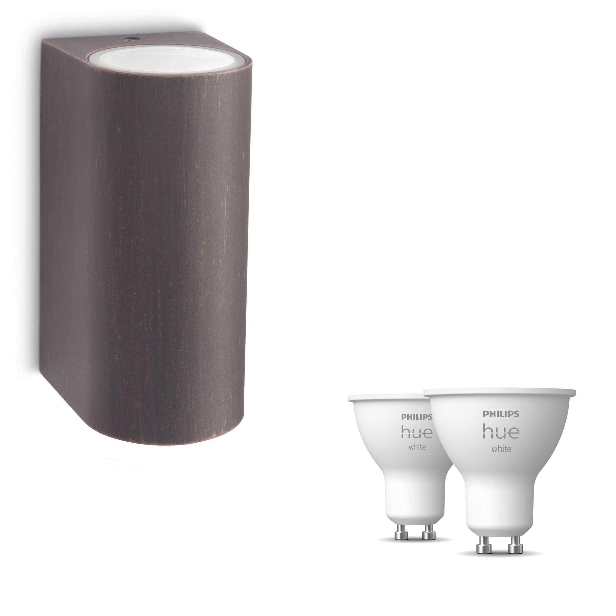 Philips Hue Nightingale Wandleuchte Außen Up & Down Gu10 (rostbraun) Warmweißes Licht - White