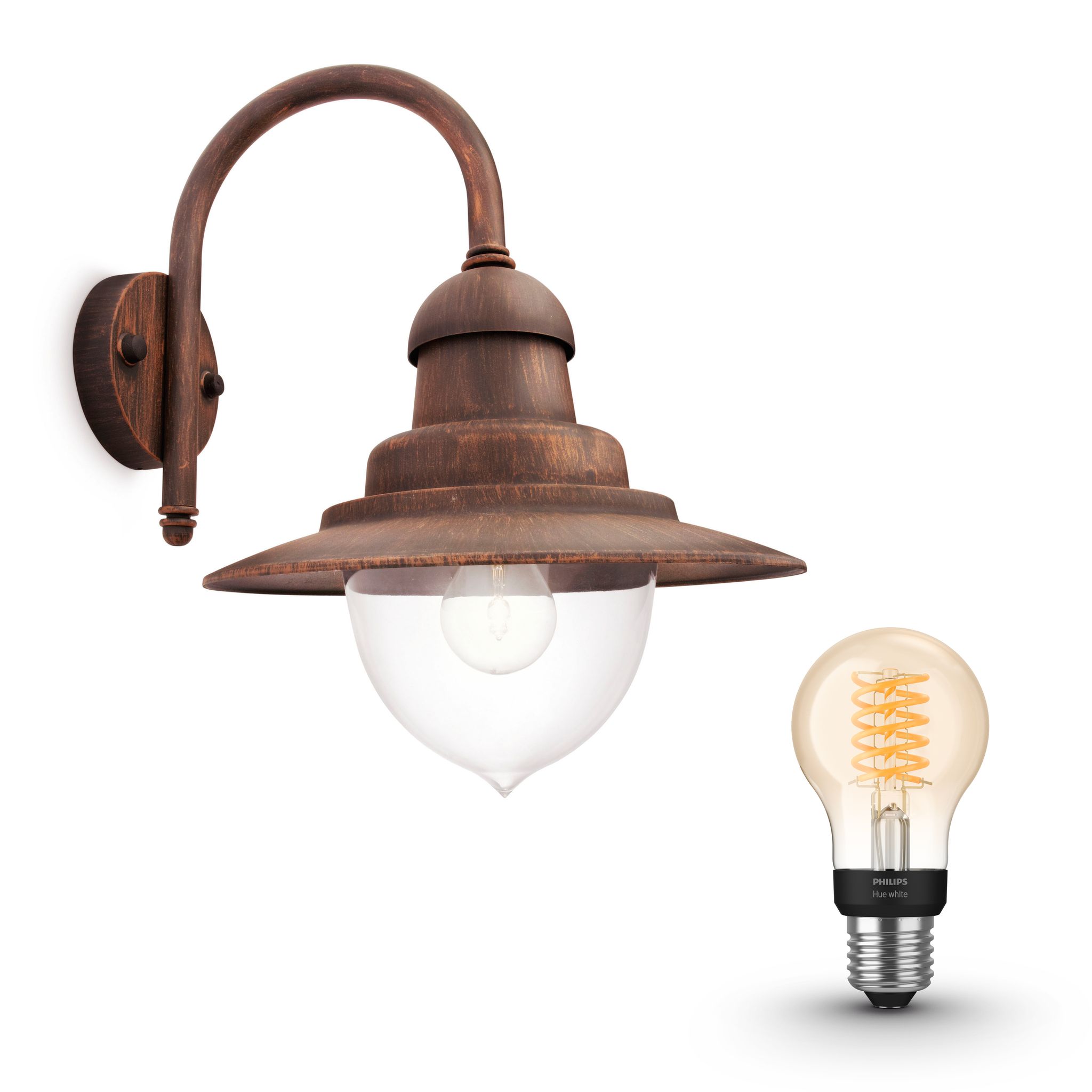 Philips Hue Raindrop Wandleuchte Außen E27 (kupfer) Warmweißes Licht - White Filament