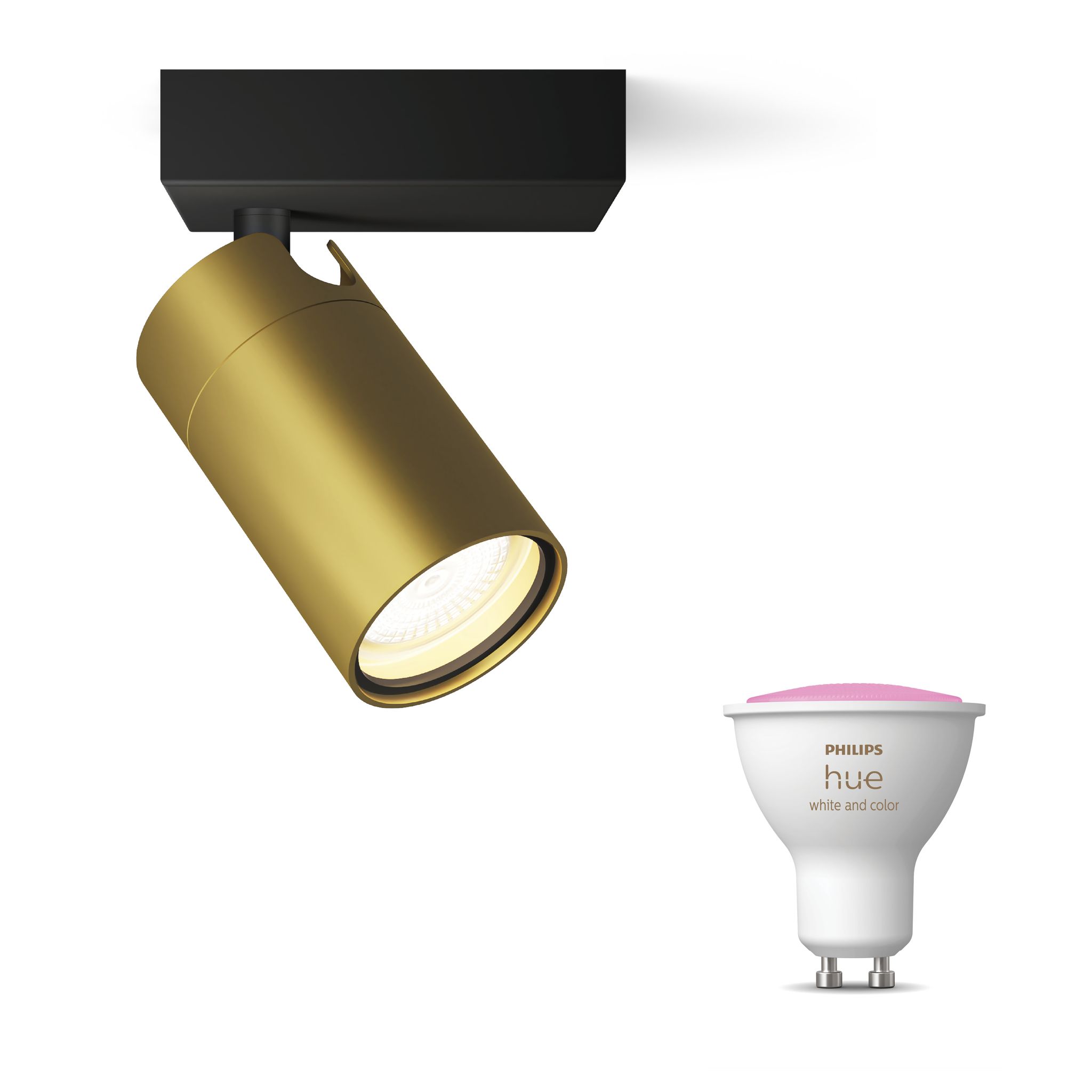 Philips Hue Idris Aufbauspot Für Badezimmer Mit 1 Lichtpunkt Gu10 (gold/schwarz) Weißes Und Farbiges Licht - White And Color Ambiance
