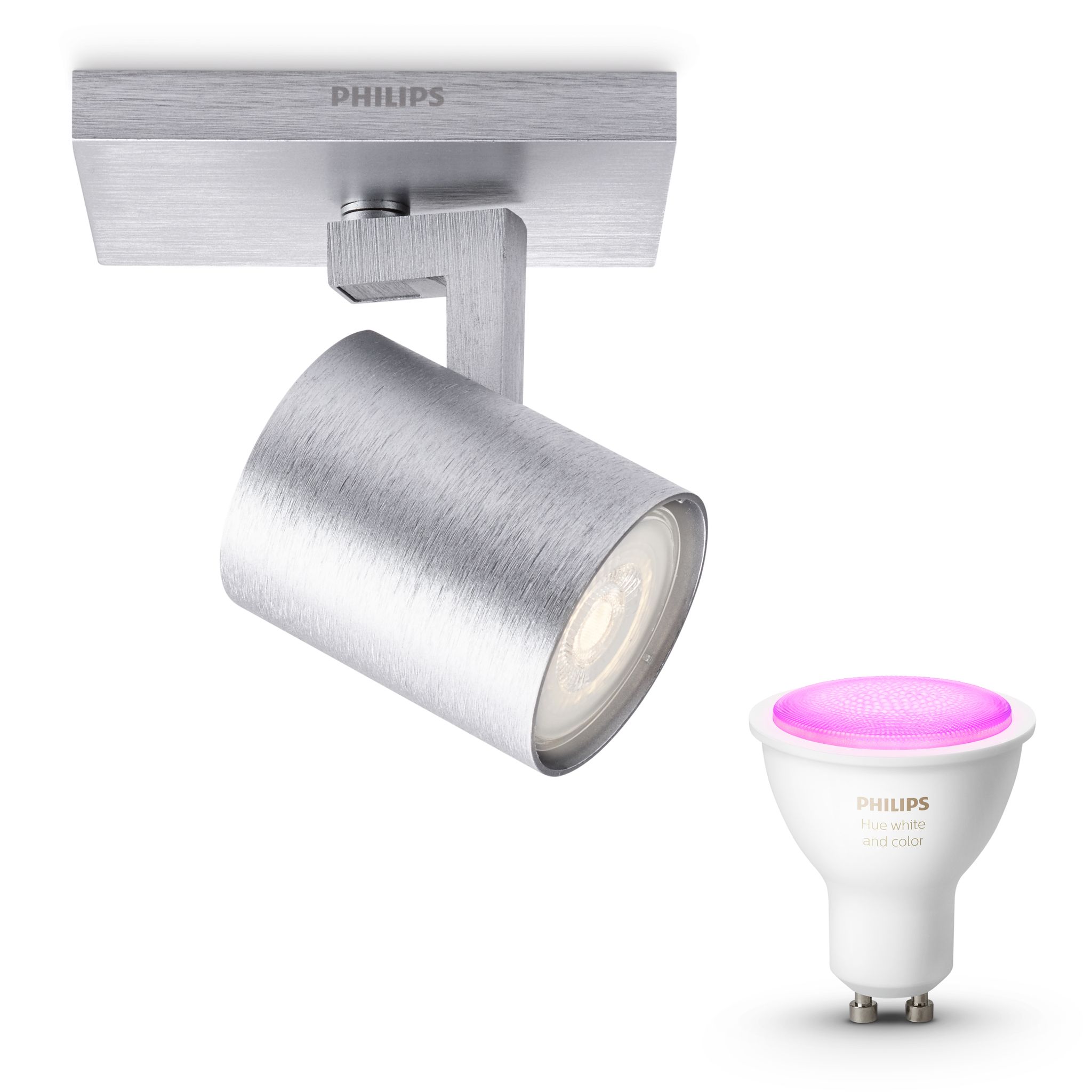 Philips Hue Runner Aufbauspot Mit 1 Lichtpunkt Gu10 (aluminium) Weißes Und Farbiges Licht - White And Color Ambiance