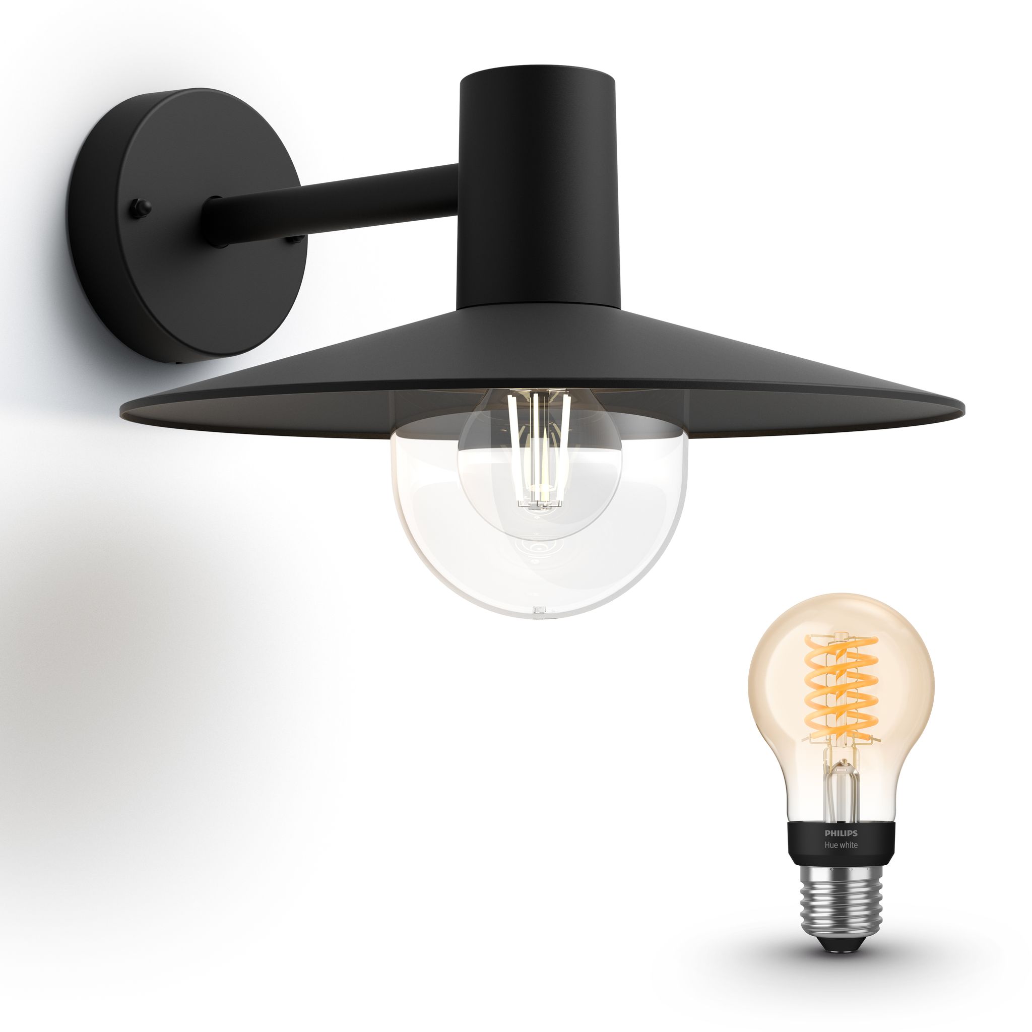 Philips Hue Skua Wandleuchte Außen E27 (schwarz) Warmweißes Licht - White Filament