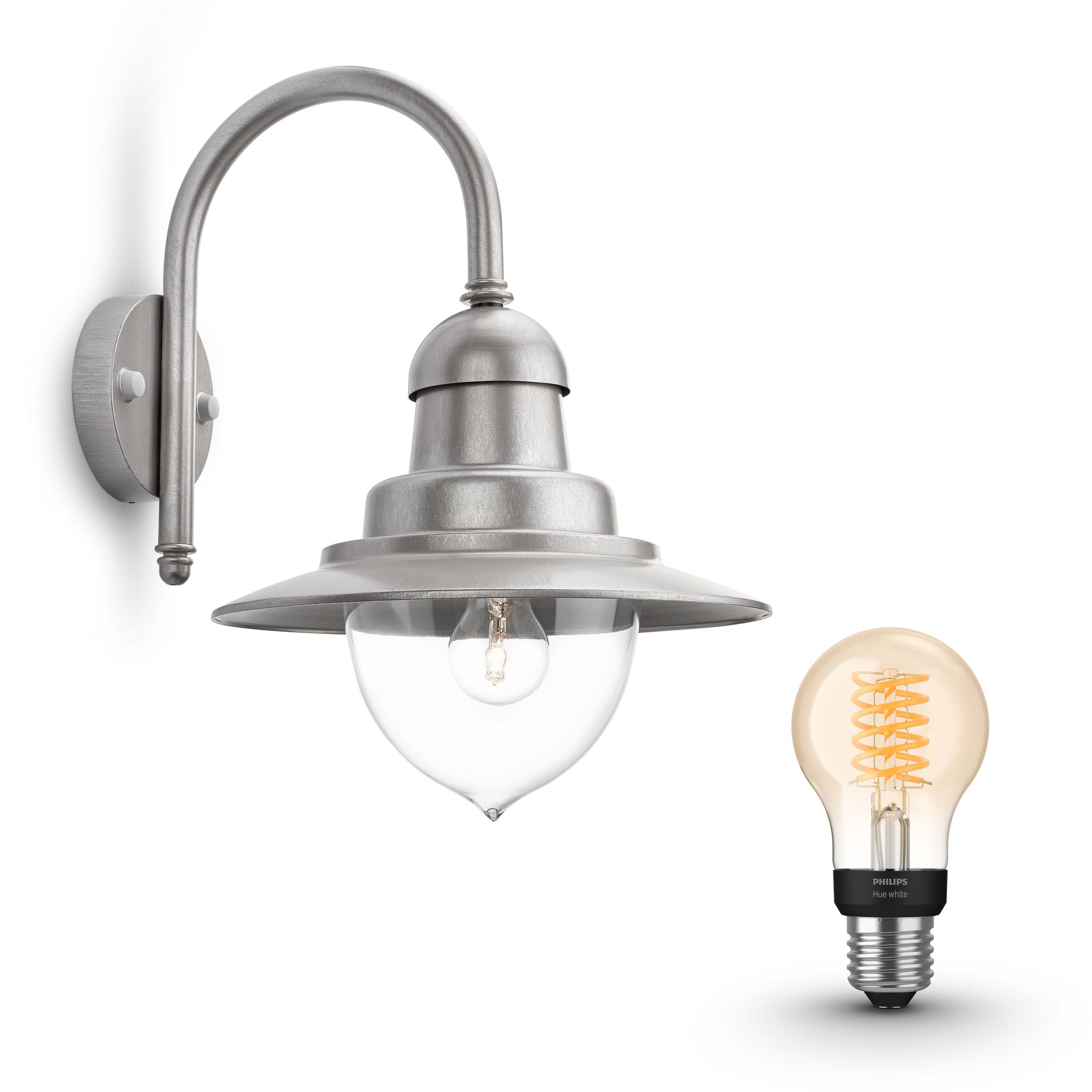 Philips Hue Raindrop Wandleuchte Außen E27 (zink) Warmweißes Licht - White Filament