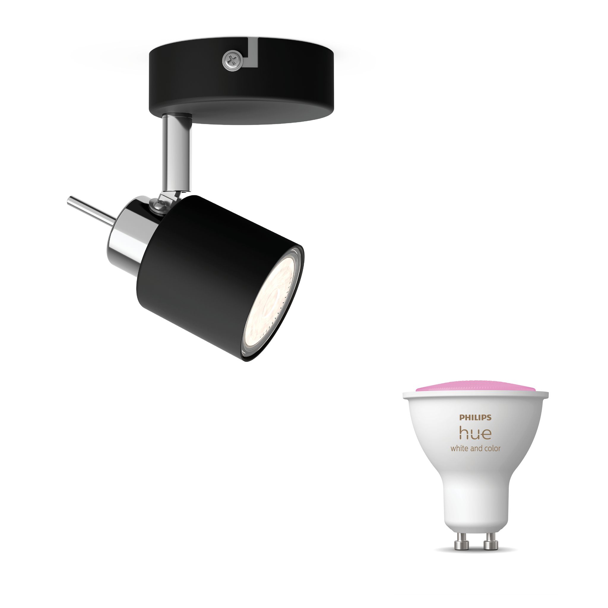 Philips Hue Meranti Aufbauspot Mit 1 Lichtpunkt Gu10 (schwarz) Weißes Und Farbiges Licht - White And Color Ambiance
