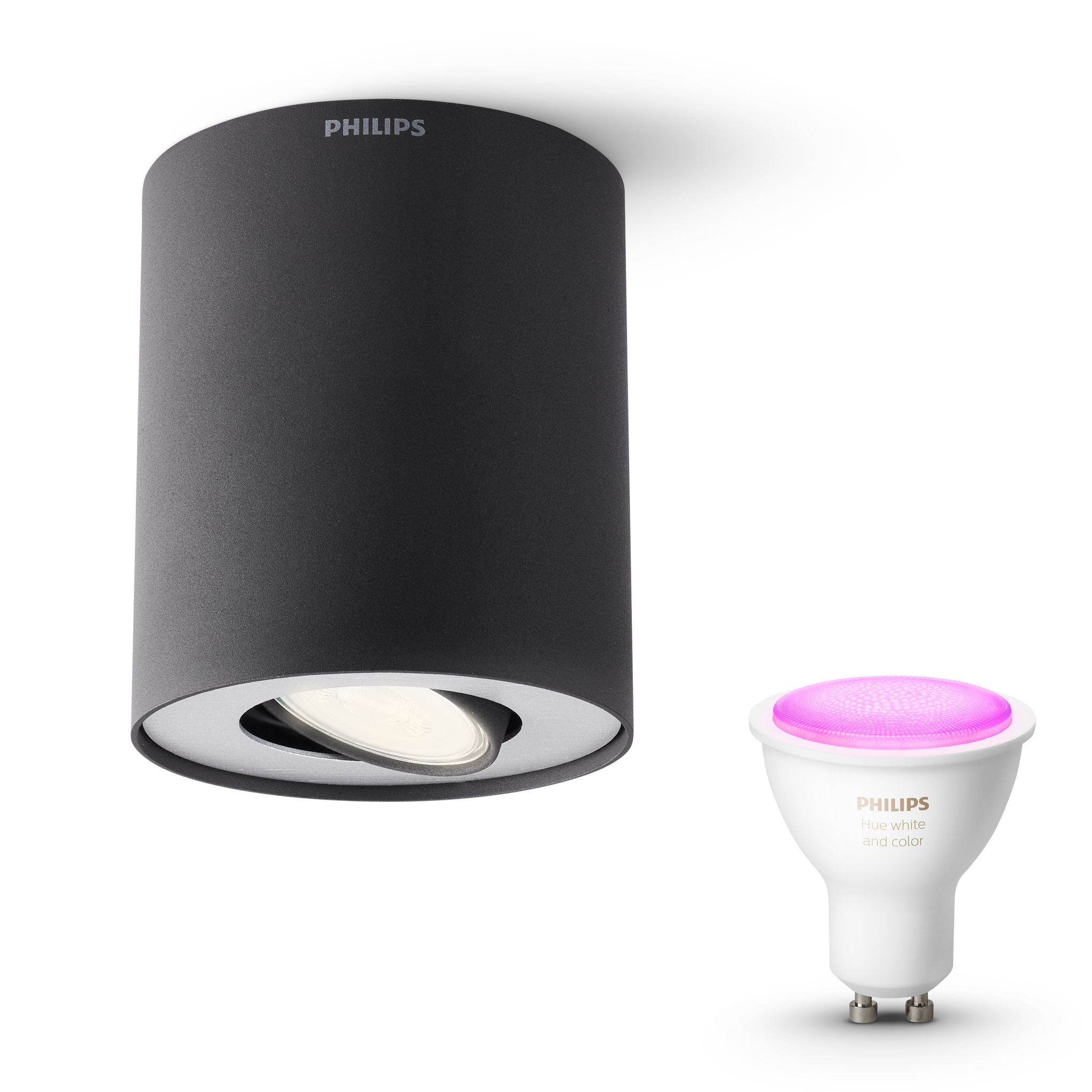 Philips Hue Pillar Aufbauspot Mit 1 Lichtpunkt Gu10 (schwarz) Weißes Und Farbiges Licht - White And Color Ambiance