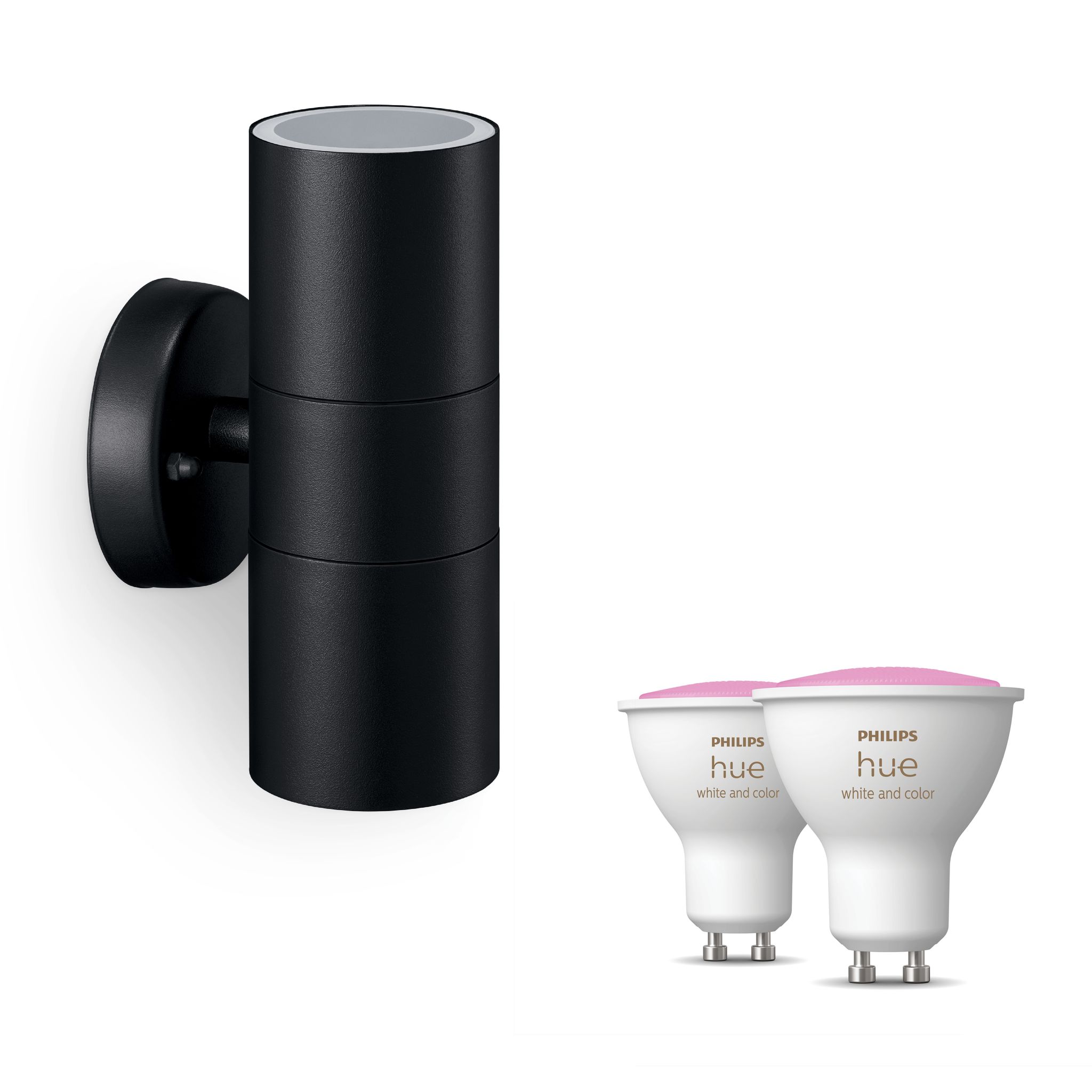 Philips Hue Kylis Wandleuchte Außen Up & Down Gu10 (schwarz) Weißes Und Farbiges Licht - White And Color Ambiance